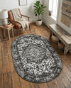 Georgetown Rugs Collection Area Rug - Dupont (Dark Gray) Oval Dark Gray  lifestyle 73
