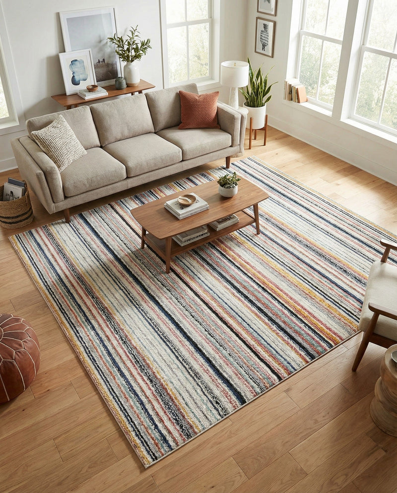 Marrakech Mosaic Collection Area Rug - Casablanca Square Ivory  lifestyle 65