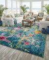 Sorrento Shores Collection Area Rug - Positano Rectangle Navy Blue  lifestyle 30