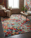 Chromatic Oasis Collection Area Rug -  Lagoon Rectangle Multi  lifestyle 24