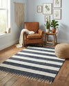 Tassel Trail Collection Area Rug - Pathway (Navy Blue) Rectangle Navy Blue  lifestyle 19