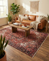 Bazaar Chic Collection Area Rug -  Essaouira Rectangle Rust Red  lifestyle 16