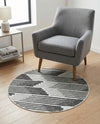 Urban Terrace Collection Area Rug -  Bronx Round Black and White  lifestyle 31