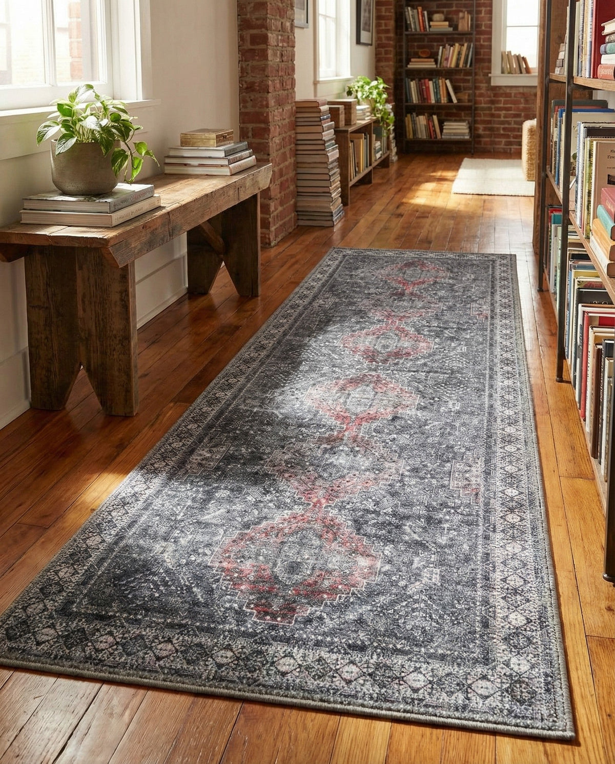 Heritage Elegance Collection Area Rug -  Uffizi Runner Gray  lifestyle 131