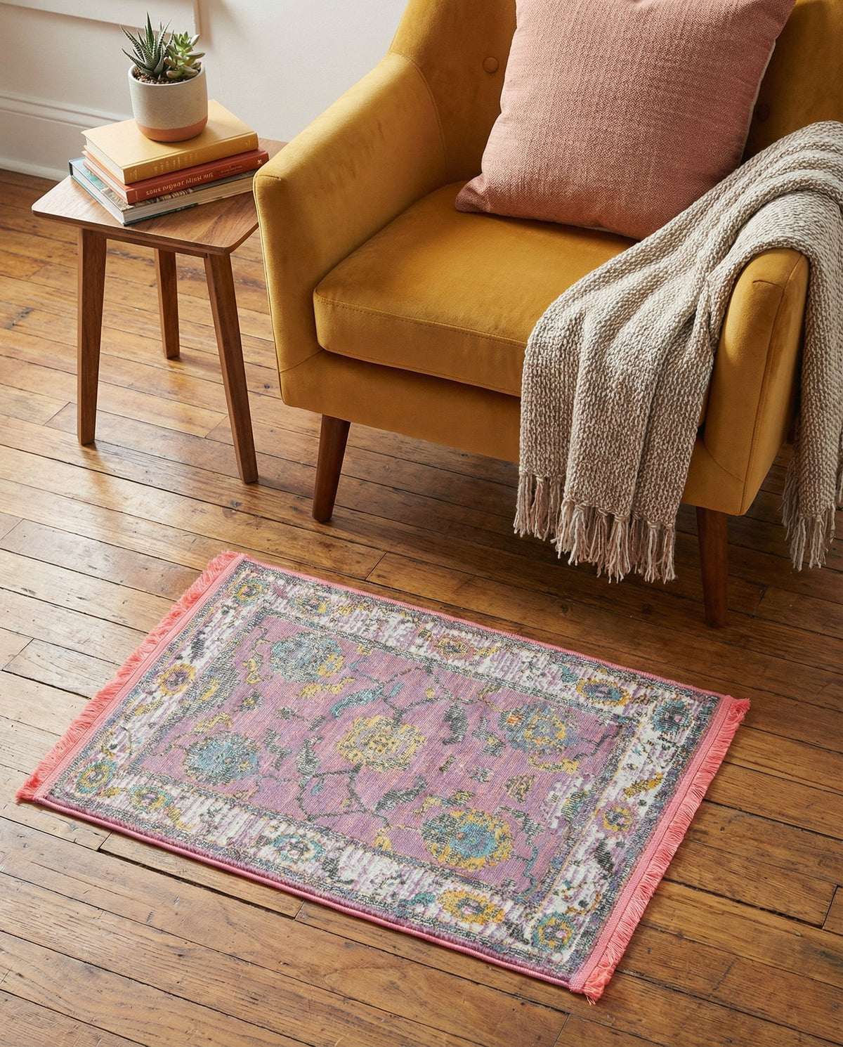 Arcadia Rugs Collection Area Rug - Eden (Pink) Rectangle Pink  lifestyle 5