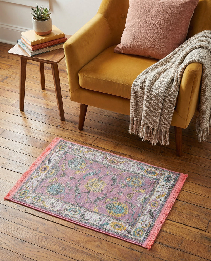 Arcadia Rugs Collection Area Rug - Eden (Pink) Rectangle Pink  lifestyle 5