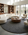Woolen Sphere Collection Area Rug - Orbsburg (Gray) Round Gray  lifestyle 57