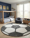 Wonder Tykes Collection Area Rug -  Mirth Round Black and White  lifestyle 14