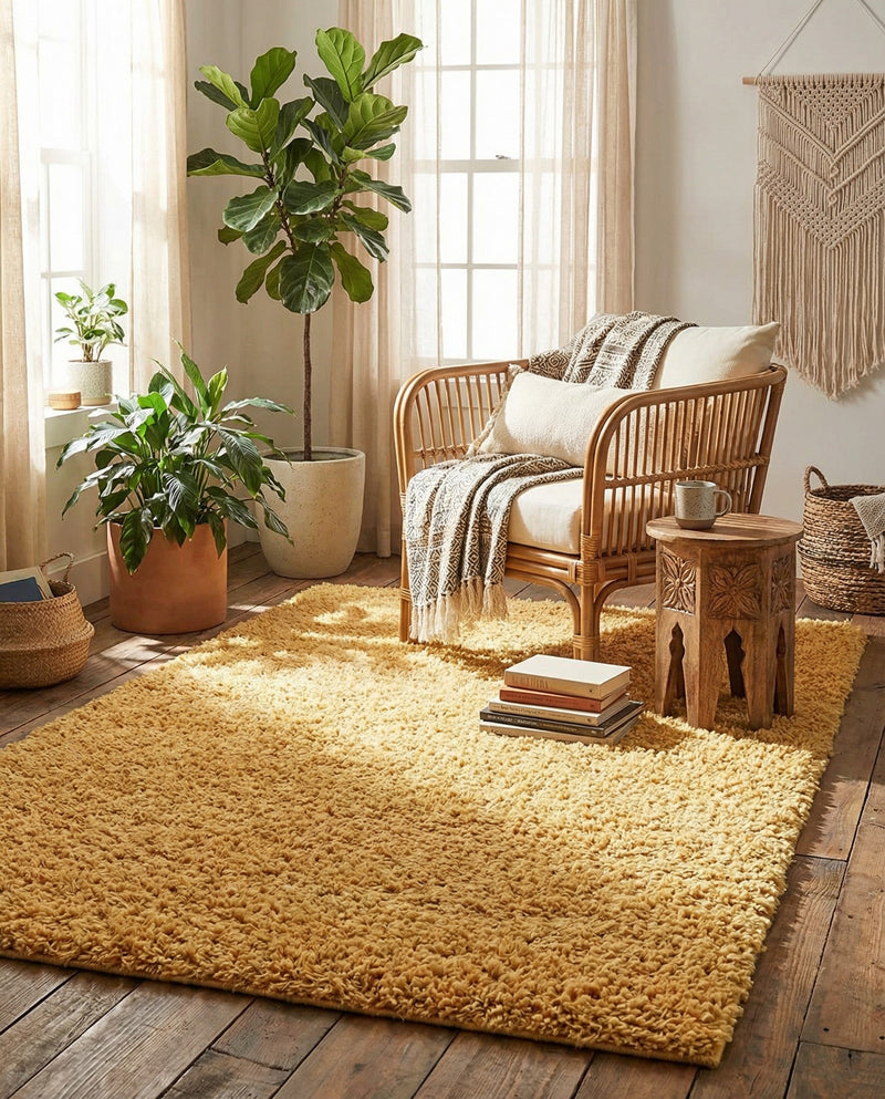 Alpine Plush Collection Area Rug -  Cortina (Sun Yellow) Rectangle Sun Yellow  lifestyle 20