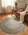 Soho Elegance Collection Area Rug -  Mercer (Beige) Round Beige  lifestyle 53