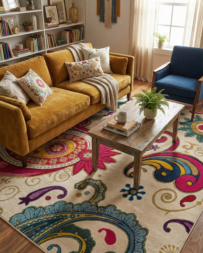 Marrakesh Elegance Collection Area Rug -  Beni Rectangle Cream  lifestyle 4