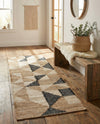 Benares Handwoven Jute Collection Area Rug -  Sarnath Runner Beige and Black  lifestyle 31