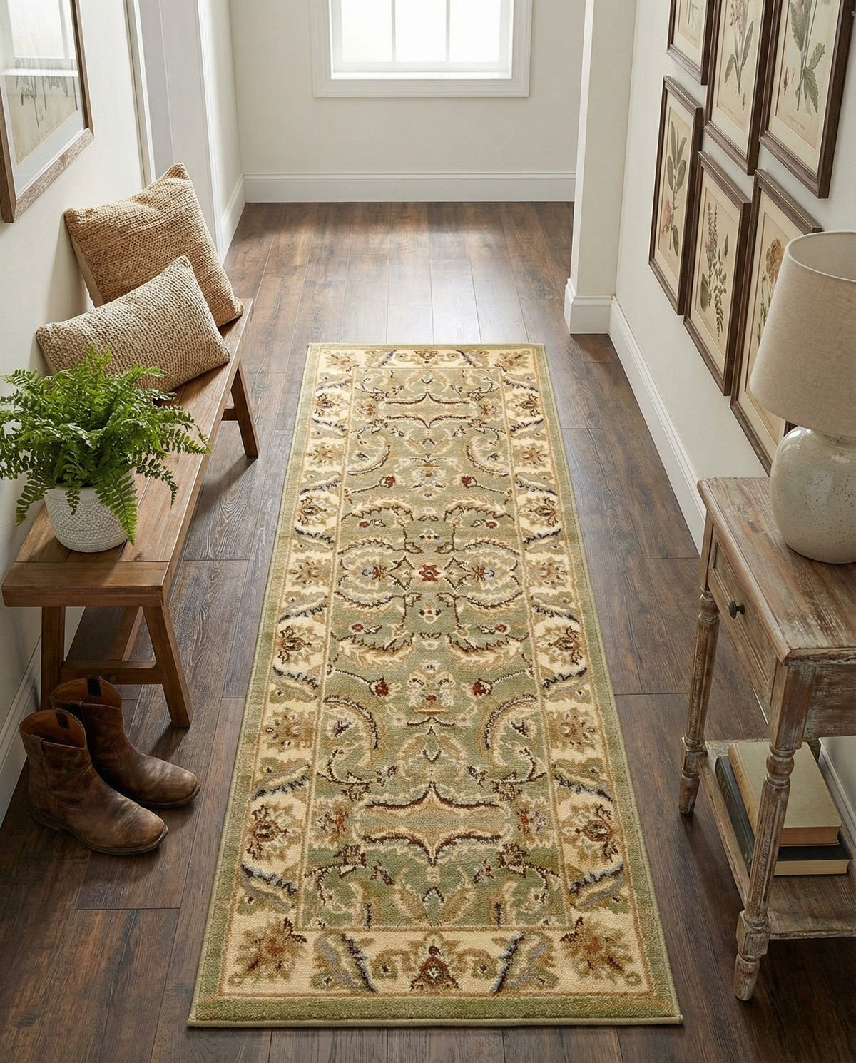 Jaipur Elegance Collection Area Rug -  Lal Runner Green  lifestyle 149