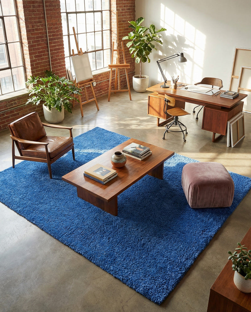 Plush Oasis Collection Area Rug - Serenity (Periwinkle Blue) Rectangle Periwinkle Blue  lifestyle 28