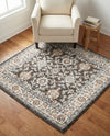 Savannah Elegance Collection Area Rug - Augusta (Fume Gray) Square Fume Gray  lifestyle 34