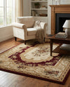 Versailles Elegance Collection Area Rug -  Louveciennes (Red) Rectangle Red  lifestyle 25