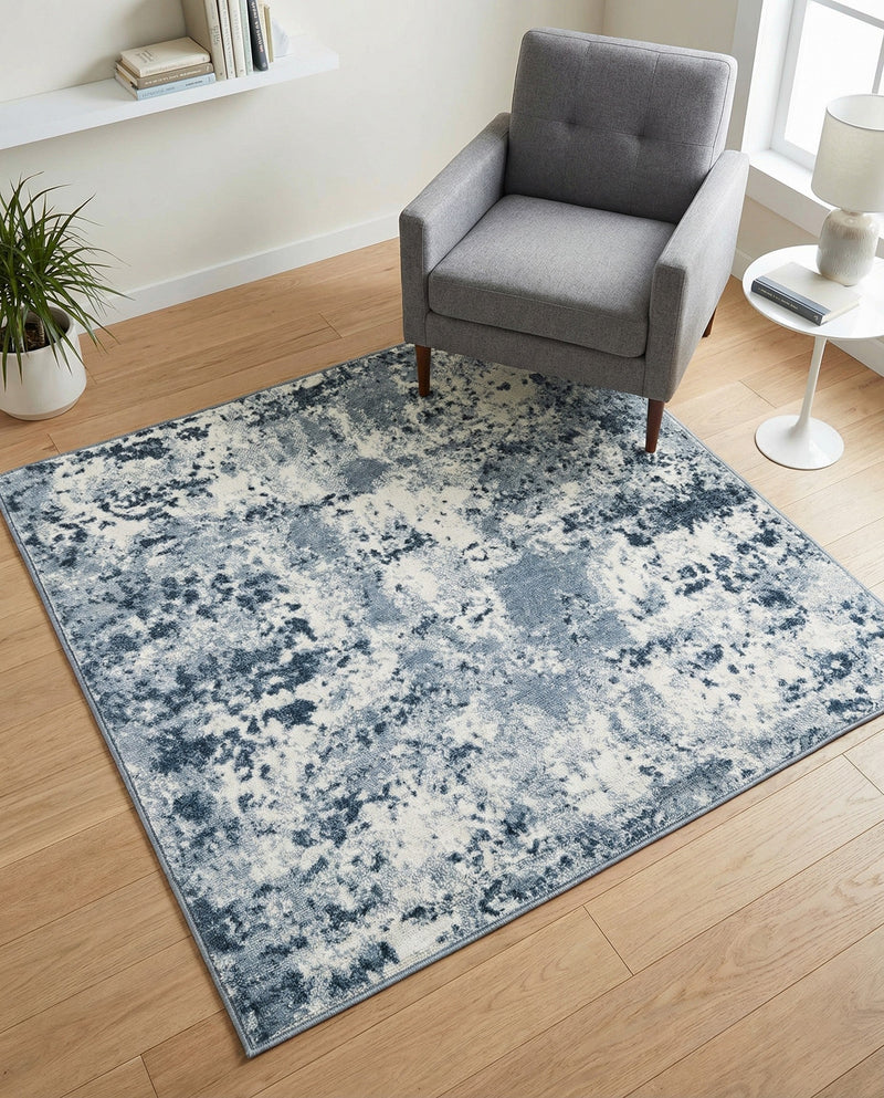Luminara Sands Collection Area Rug - Elysium (Vintage Blue) Square Vintage Blue  lifestyle 81