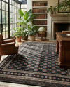 Samarkand Elegance Collection Area Rug -  Margilan (Dark Green) Rectangle Dark Green  lifestyle 24