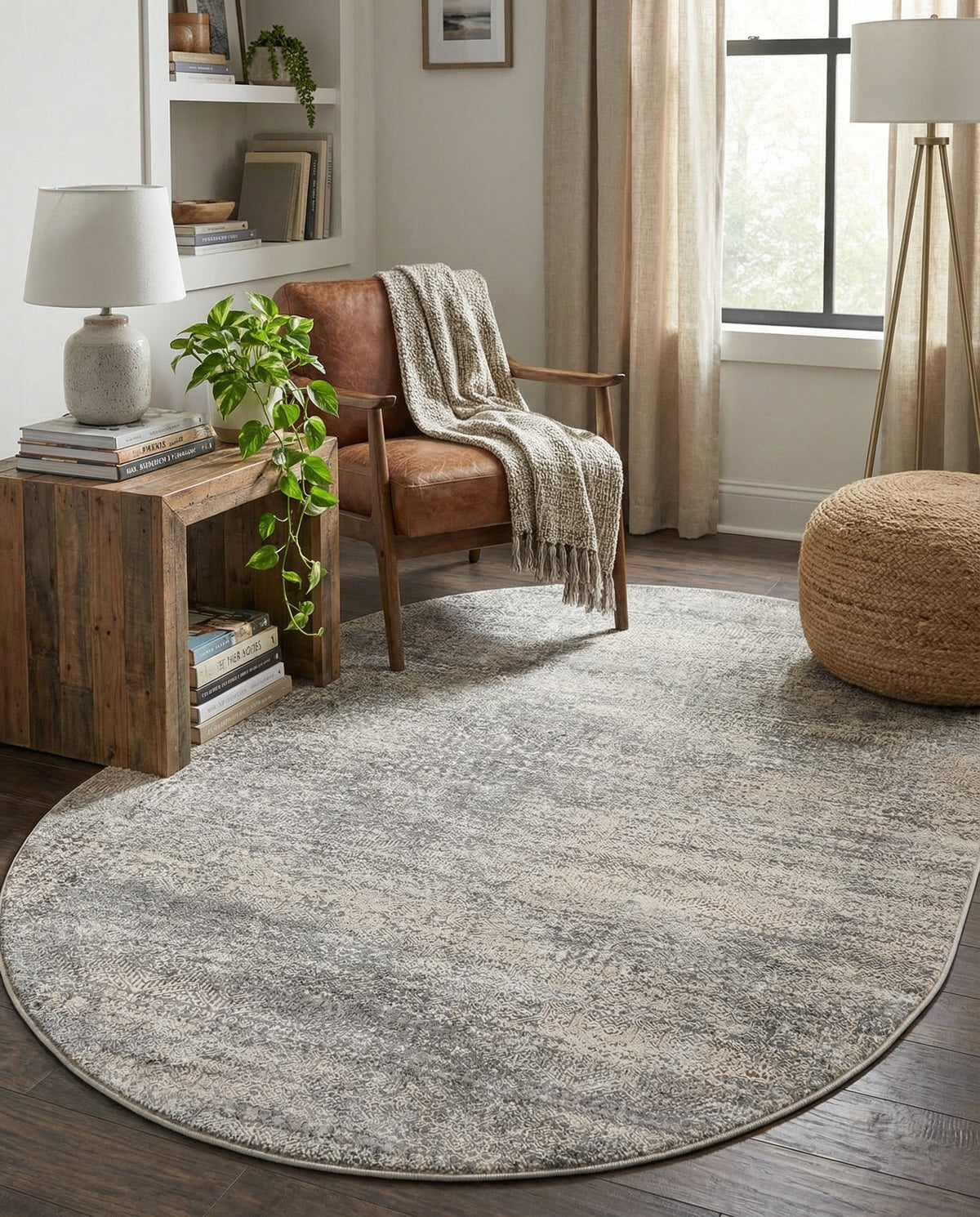 Bloomsbury Elegance Collection Area Rug -  Pimlico Oval Gray  lifestyle 150