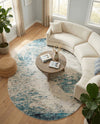 Colorburst Oasis Collection Area Rug -  Tropic Oval Blue  lifestyle 71