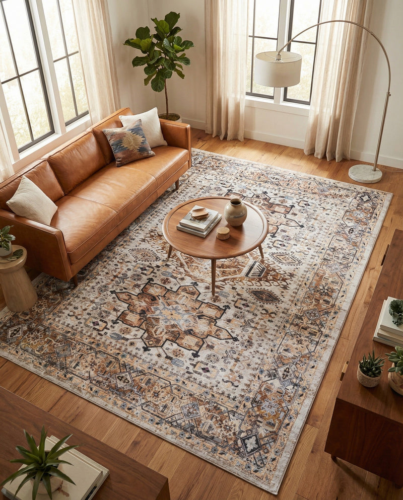 Laguna Sands Collection Area Rug -  Venice Rectangle Ivory Almond  lifestyle 9