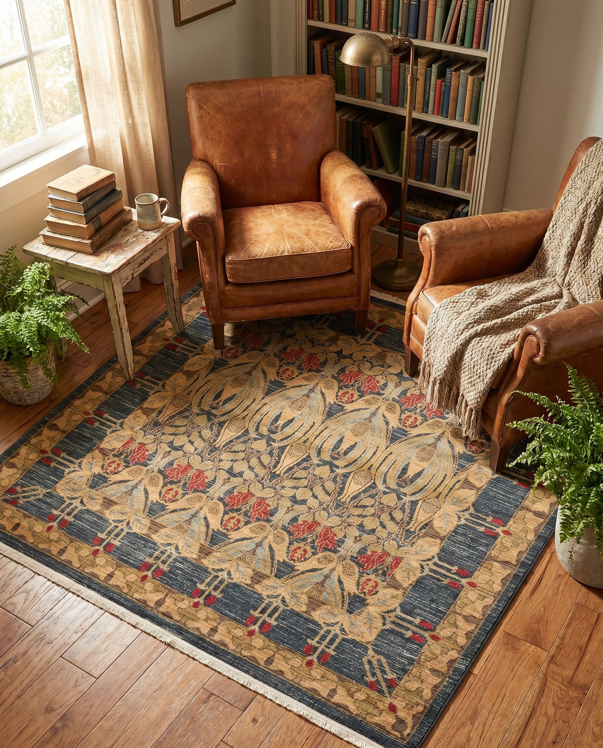 Chelsea Elegance Collection Area Rug -  Brompton (Navy Blue) Square Navy Blue  lifestyle 140