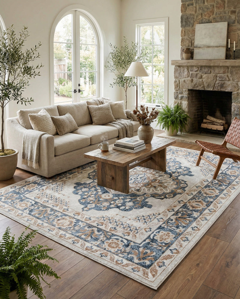 Cambridge Classics Collection Area Rug -  Magdalene (Cream) Rectangle Cream  lifestyle 10