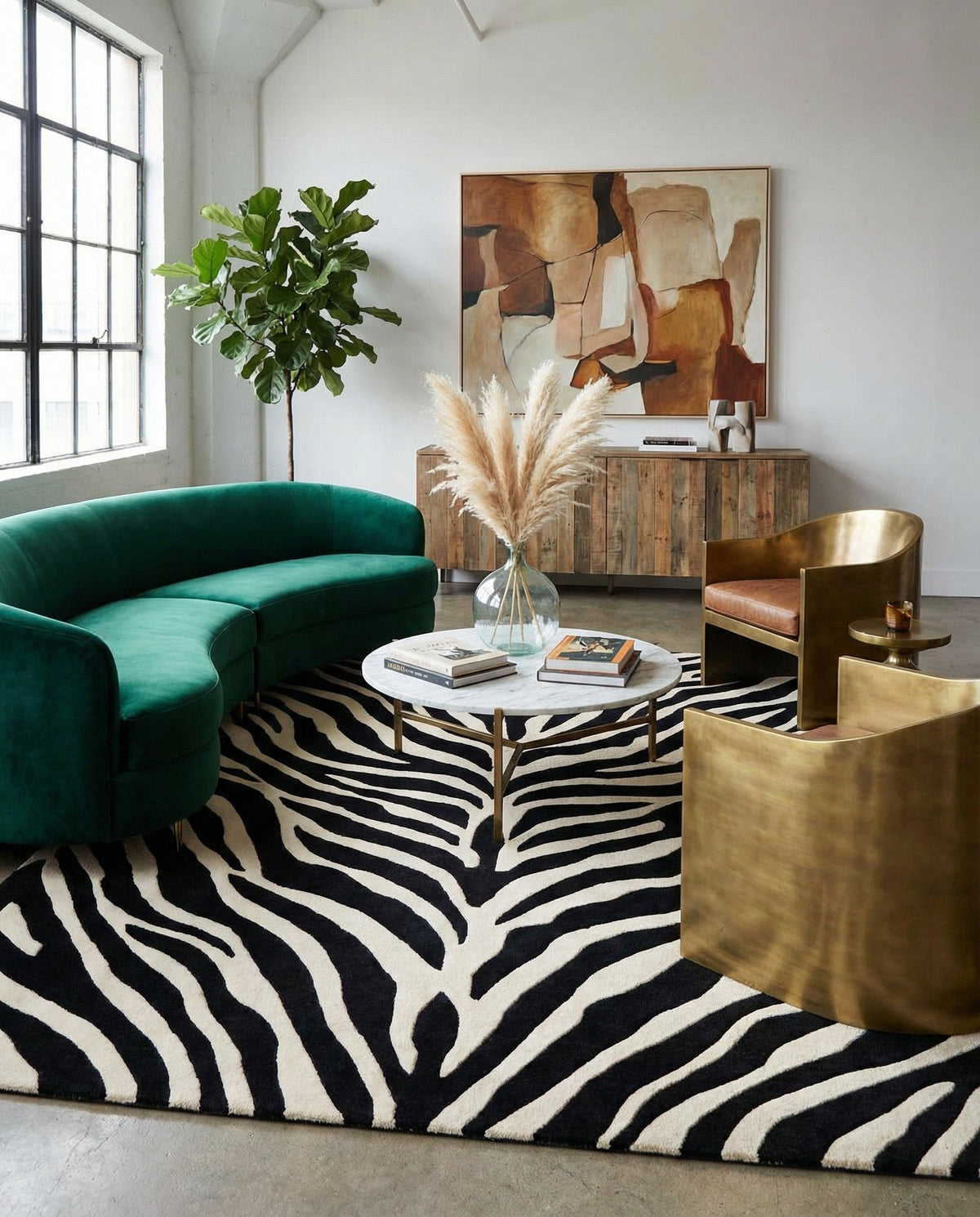 Hand Tufted Savannah Collection Area Rug -  Kalahari Rectangle Black and White  lifestyle 8
