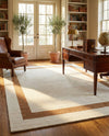 Savannah Borders Wool Collection Area Rug - Chatham Rectangle Ivory  lifestyle 73