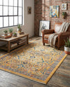 Seville Stripes Collection Area Rug -  Malaga (Yellow) Rectangle Yellow  lifestyle 9