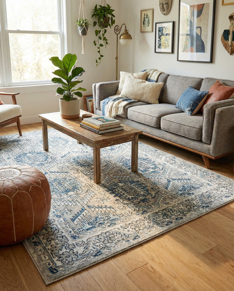 Mykonos Manor Collection Area Rug -  Paros Rectangle Gray  lifestyle 50