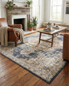 Coastal Manor Collection Area Rug -  Pelican Rectangle Dark Blue  lifestyle 9