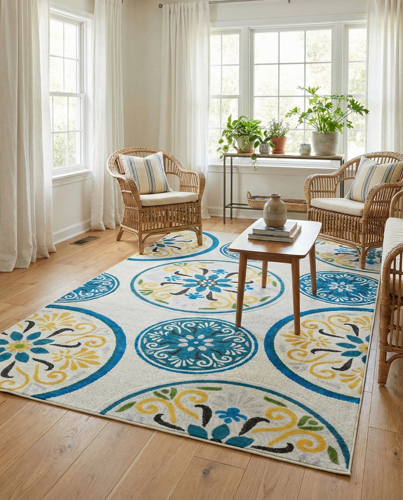 Urban Terrace Collection Area Rug -  Deck Rectangle Cream  lifestyle 52