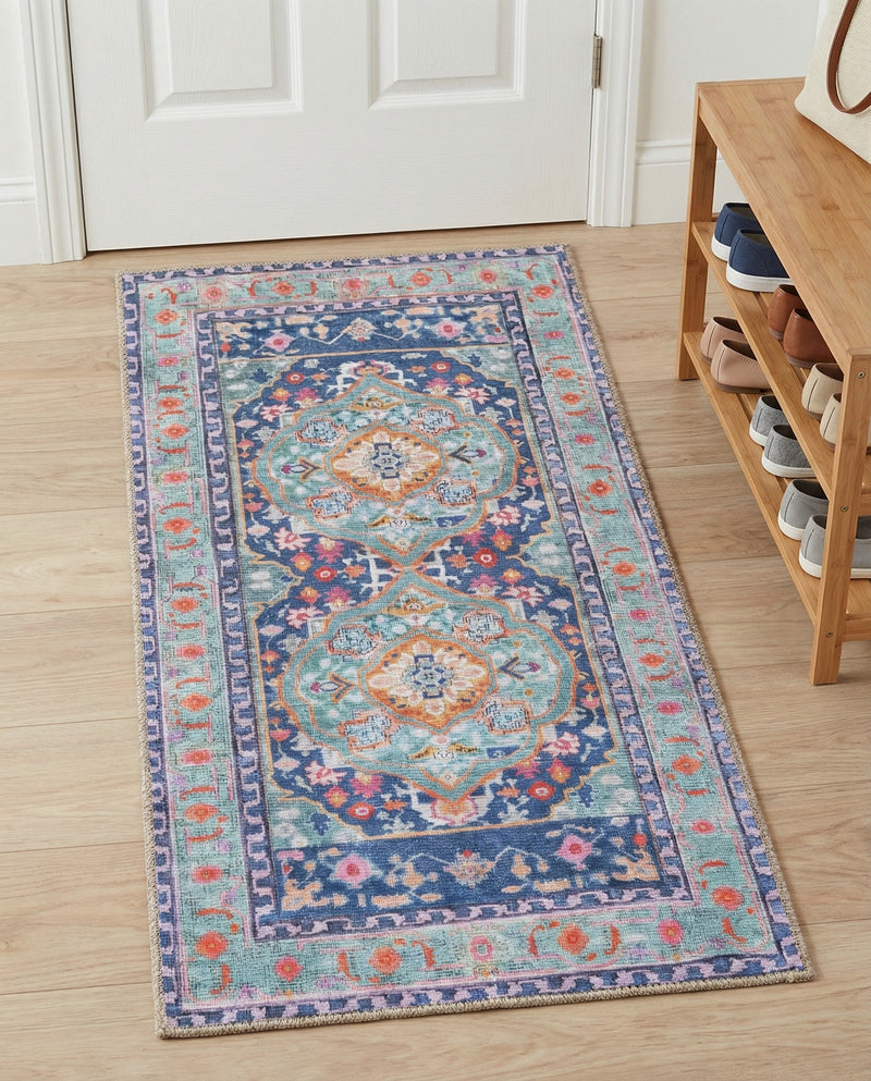 Heritage Elegance Collection Area Rug -  Taj Runner Blue  lifestyle 67