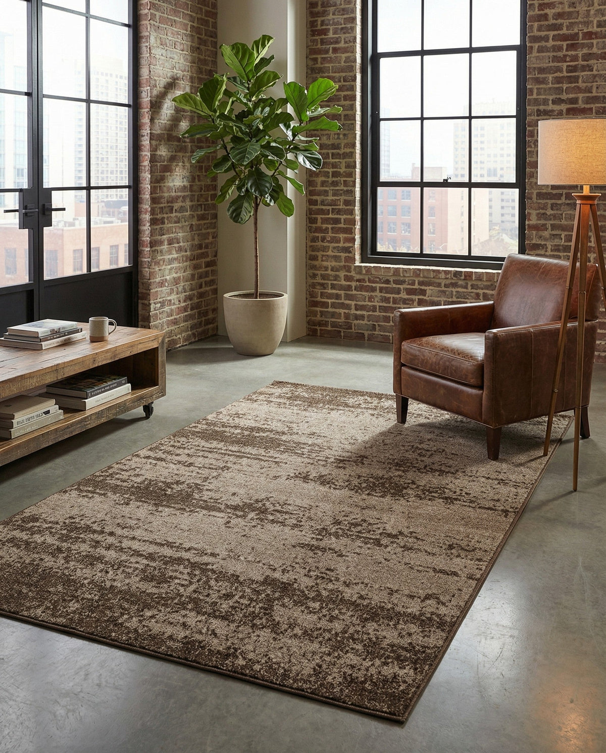Studio Haven Collection Area Rug -  Gallery (Brown) Rectangle Brown  lifestyle 31
