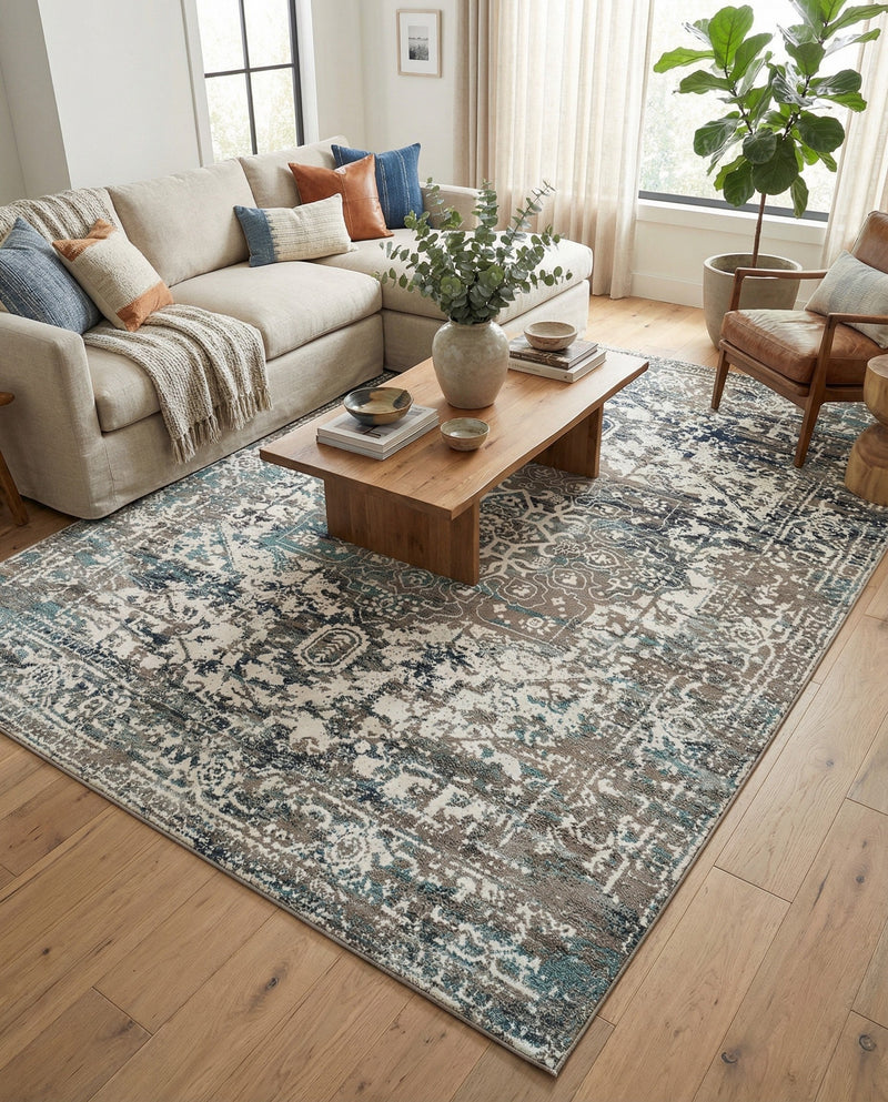 Georgetown Rugs Collection Area Rug - Dupont (Gray) Rectangle Gray  lifestyle 8