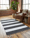 Tassel Trail Collection Area Rug - Pathway (Navy Blue) Rectangle Navy Blue  lifestyle 6