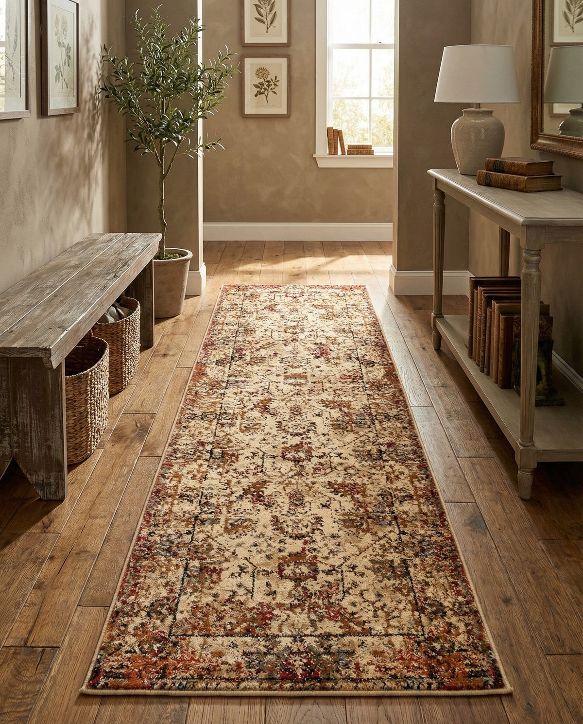Neptune Elegance Collection Area Rug -  Galatea (Beige Cream) Runner Beige Cream  lifestyle 74