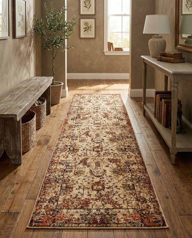 Neptune Elegance Collection Area Rug -  Galatea (Beige Cream) Runner Beige Cream  lifestyle 74