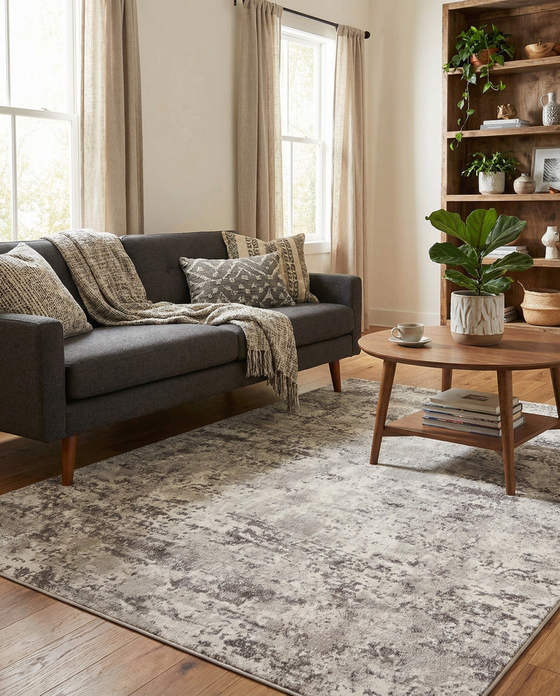 Luminara Sands Collection Area Rug - Elysium (Stone Gray) Rectangle Stone Gray  lifestyle 16