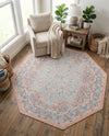 Savannah Series Collection Area Rug - Charleston (Powder Pink) Octagon Powder Pink  lifestyle 61