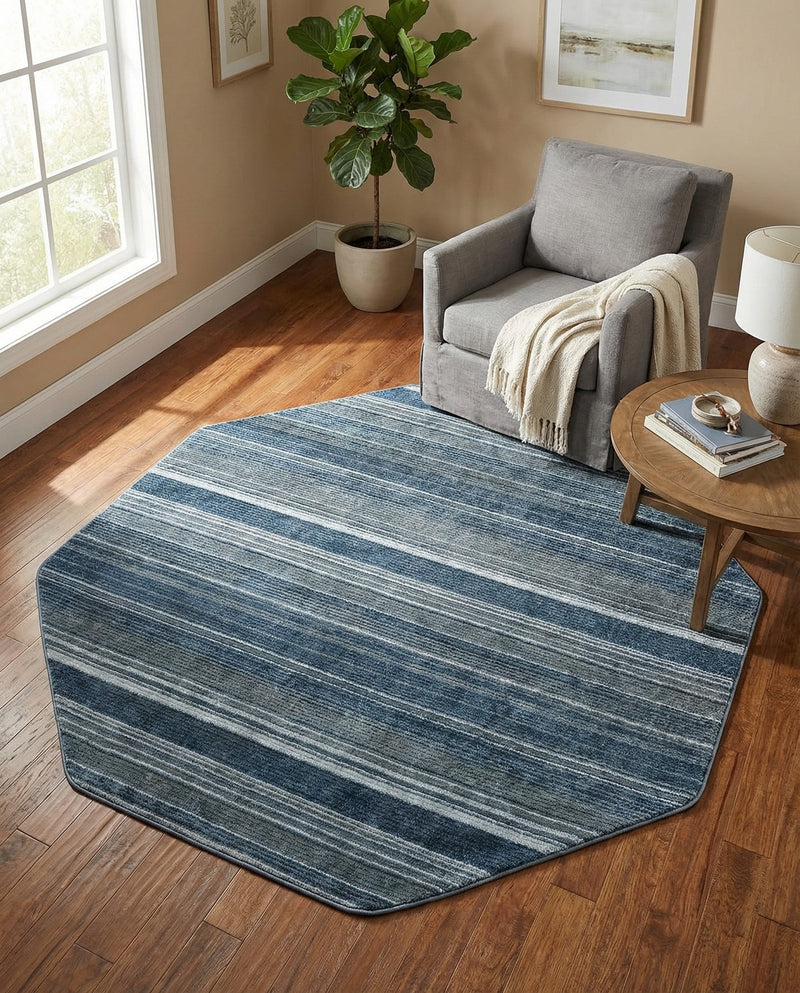 Jewel Oasis Collection Area Rug - Sapphire (Blue) Octagon Blue  lifestyle 60