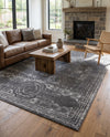Dover Terrace Collection Area Rug -  Lagoon (Dark Gray) Rectangle Dark Gray  lifestyle 14