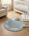 Arcadia Rugs Collection Area Rug - Eden (Aqua and Blue) Round Aqua and Blue  lifestyle 80