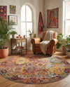 Sierra Collection Area Rug -  Catalina Round Multi  lifestyle 35