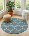 Savannah Pergola Collection Area Rug - Arbor (Teal) Round Teal  lifestyle 28