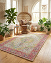 Savannah Threads Collection Area Rug - Charleston Rectangle Ivory Pink  lifestyle 27