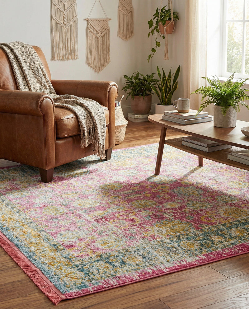 Arcadia Rugs Collection Area Rug -  Shangri-La Rectangle Pink  lifestyle 19