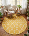 Trellis Mosaic Collection Area Rug -  Pergolatown (Yellow) Round Yellow  lifestyle 63