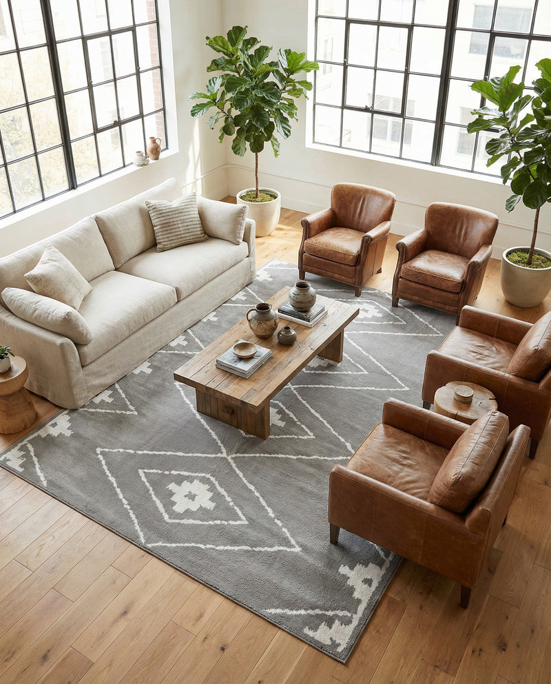 Copenhagen Edge Collection Area Rug -  Frederiksberg Rectangle Gray  lifestyle 17